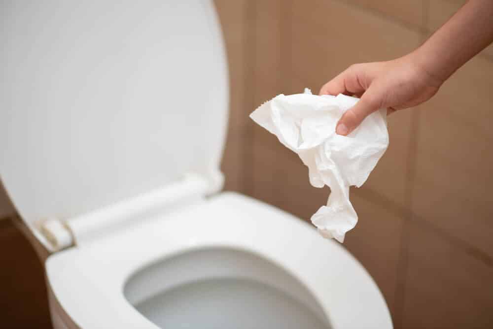 Tissue on toilet drainage-Toms Plumber