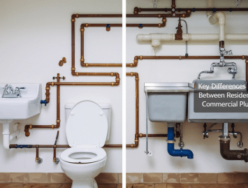 A side-by-side comparison of residential and commercial plumbing systems.